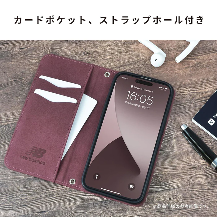【iPhone 16/16 Pro/16 Pro Max専用】New Balance/ニューバランス スエード手帳型ケース スタンプロゴ - Image 5